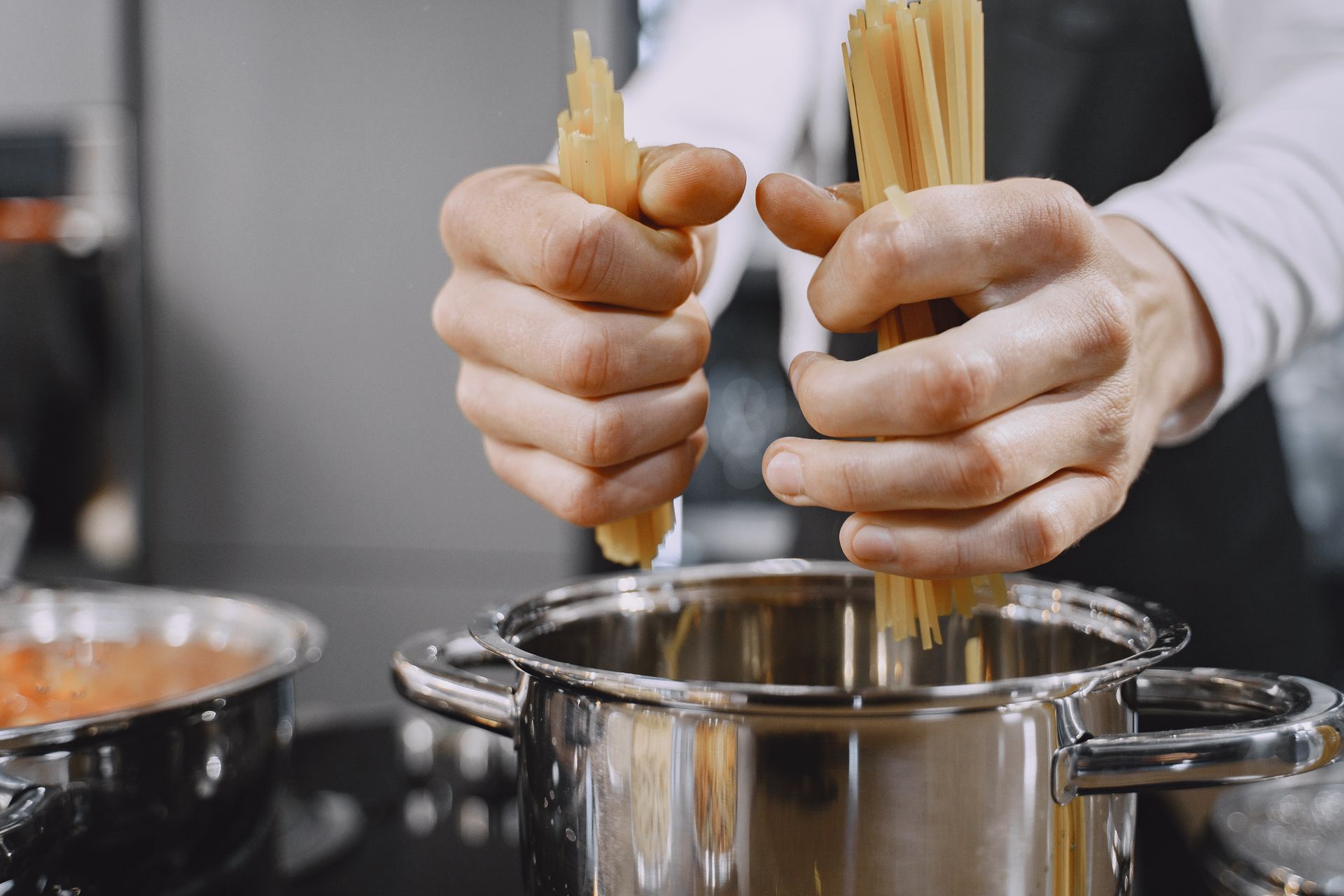 Chef preparing fresh Italian pasta